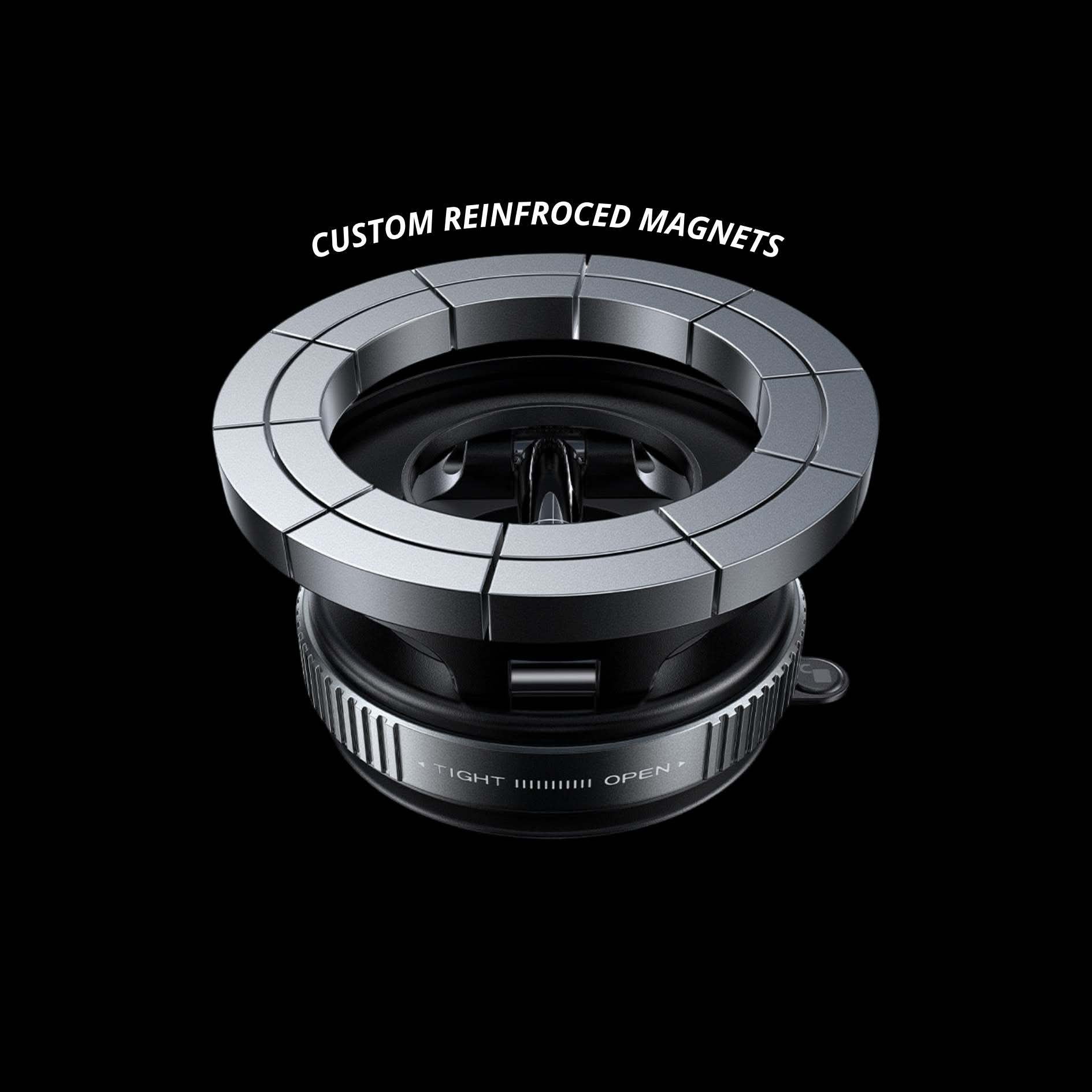 Vacuum Suction Magnetic Phone Holder, Foldable Retractable Suction Cup Car Phone Mount for Magsafe, 360° Adjustable Phone Stand