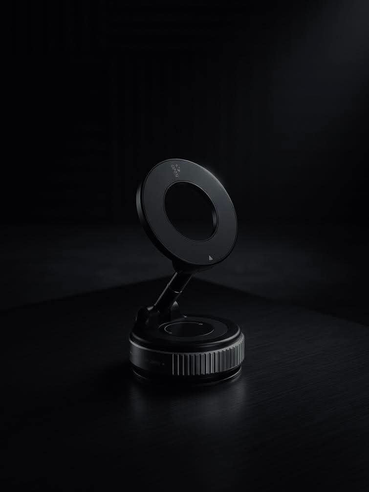 Vacuum Suction Magnetic Phone Holder, Foldable Retractable Suction Cup Car Phone Mount for Magsafe, 360° Adjustable Phone Stand