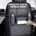 SEAMETAL 6-Pocket Car Seat Back Storage Bag Wear-Resistant Car Backseat Organizer Tissue/Cup Holder Waterproof Anti-Kick Pad