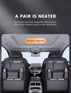 SEAMETAL 6-Pocket Car Seat Back Storage Bag Wear-Resistant Car Backseat Organizer Tissue/Cup Holder Waterproof Anti-Kick Pad