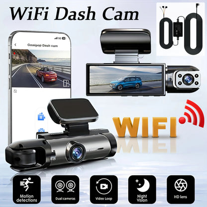 1080P WIFI Dual camera Dash Cam for cars,Front And Inside,car camera with IR Night Vision,Loop Recording,wide angle Car DVR Came