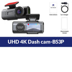Dash Cam 4K UHD Recording Car Camera DVR Night Vision Video Recorder Built-In Wi-Fi Support GPS 24H Parking