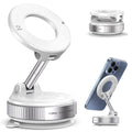 Vacuum Suction Magnetic Phone Holder, Foldable Retractable Suction Cup Car Phone Mount for Magsafe, 360° Adjustable Phone Stand