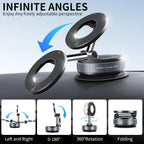 Vacuum Suction Magnetic Phone Holder, Foldable Retractable Suction Cup Car Phone Mount for Magsafe, 360° Adjustable Phone Stand