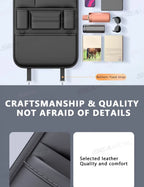 SEAMETAL 6-Pocket Car Seat Back Storage Bag Wear-Resistant Car Backseat Organizer Tissue/Cup Holder Waterproof Anti-Kick Pad